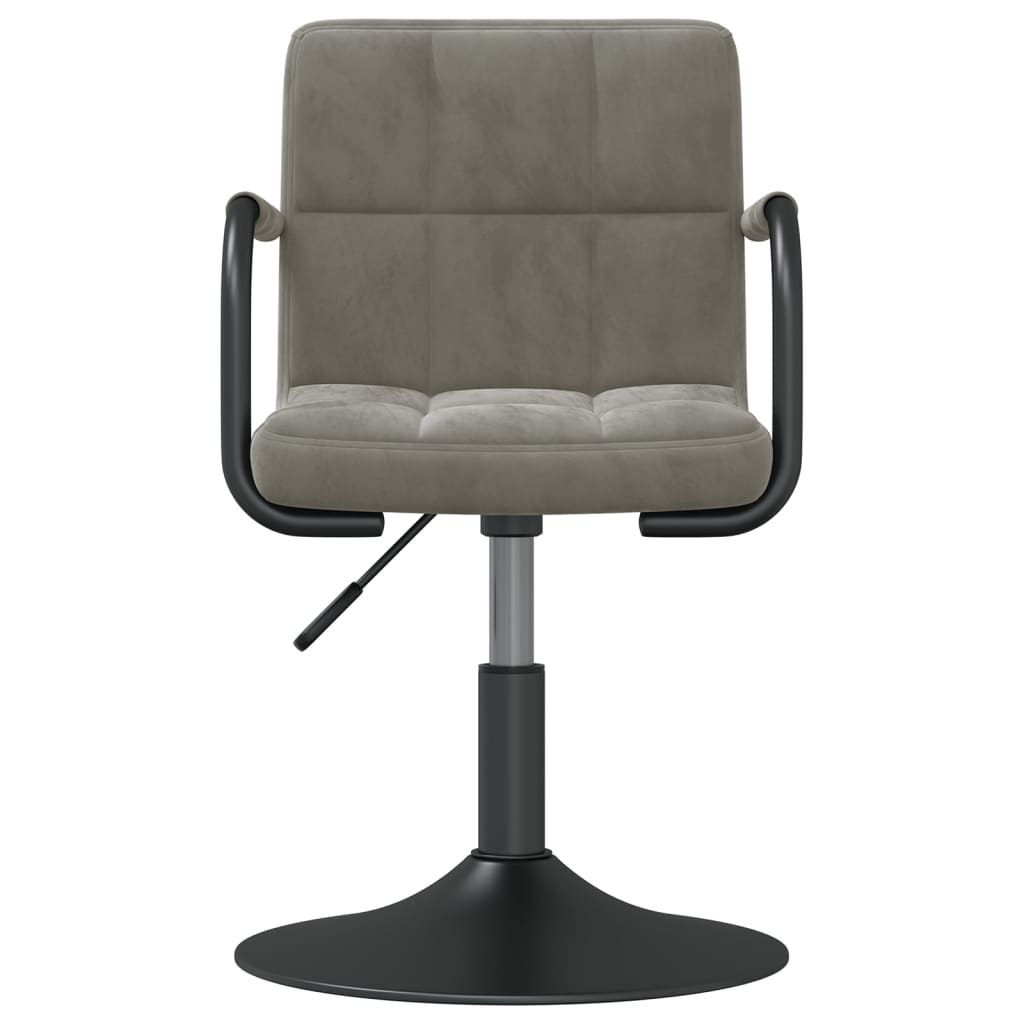 Chaises pivotantes à manger lot de 6 gris clair velours - XIOS