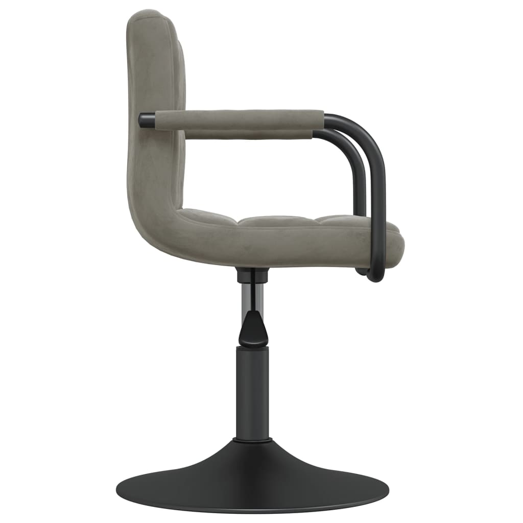 Chaises pivotantes à manger lot de 6 gris clair velours - XIOS