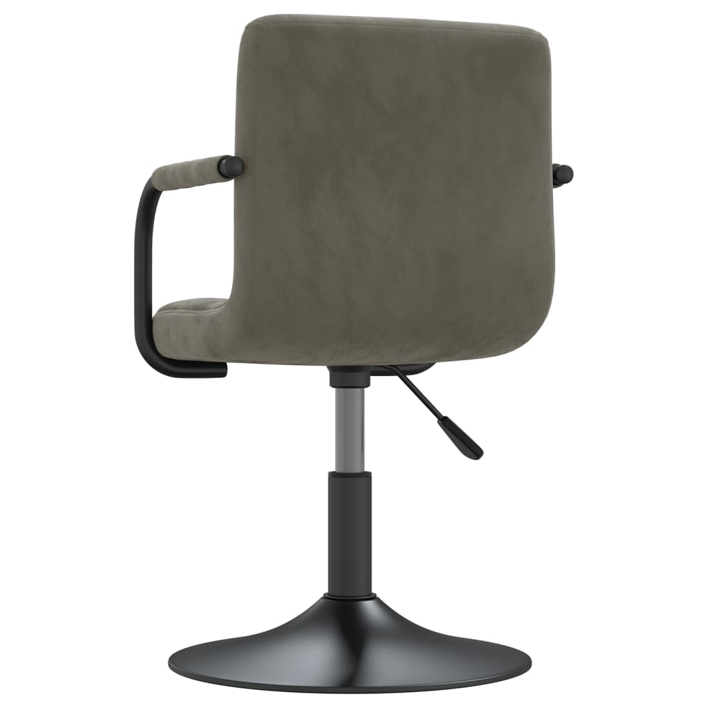 Chaises pivotantes à manger lot de 6 gris clair velours - XIOS