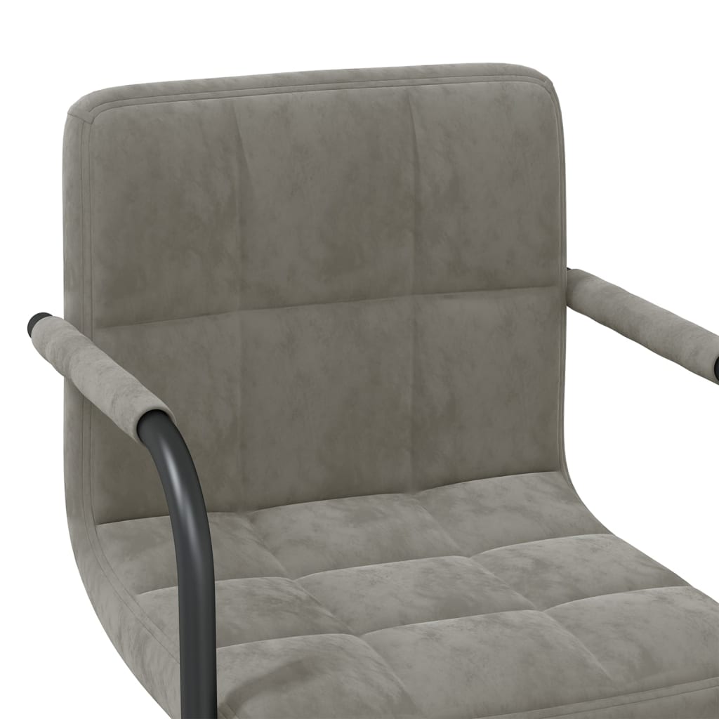 Chaises pivotantes à manger lot de 6 gris clair velours - XIOS