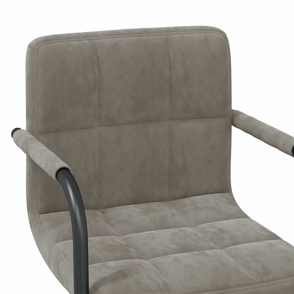 Chaises pivotantes à manger lot de 6 gris clair velours