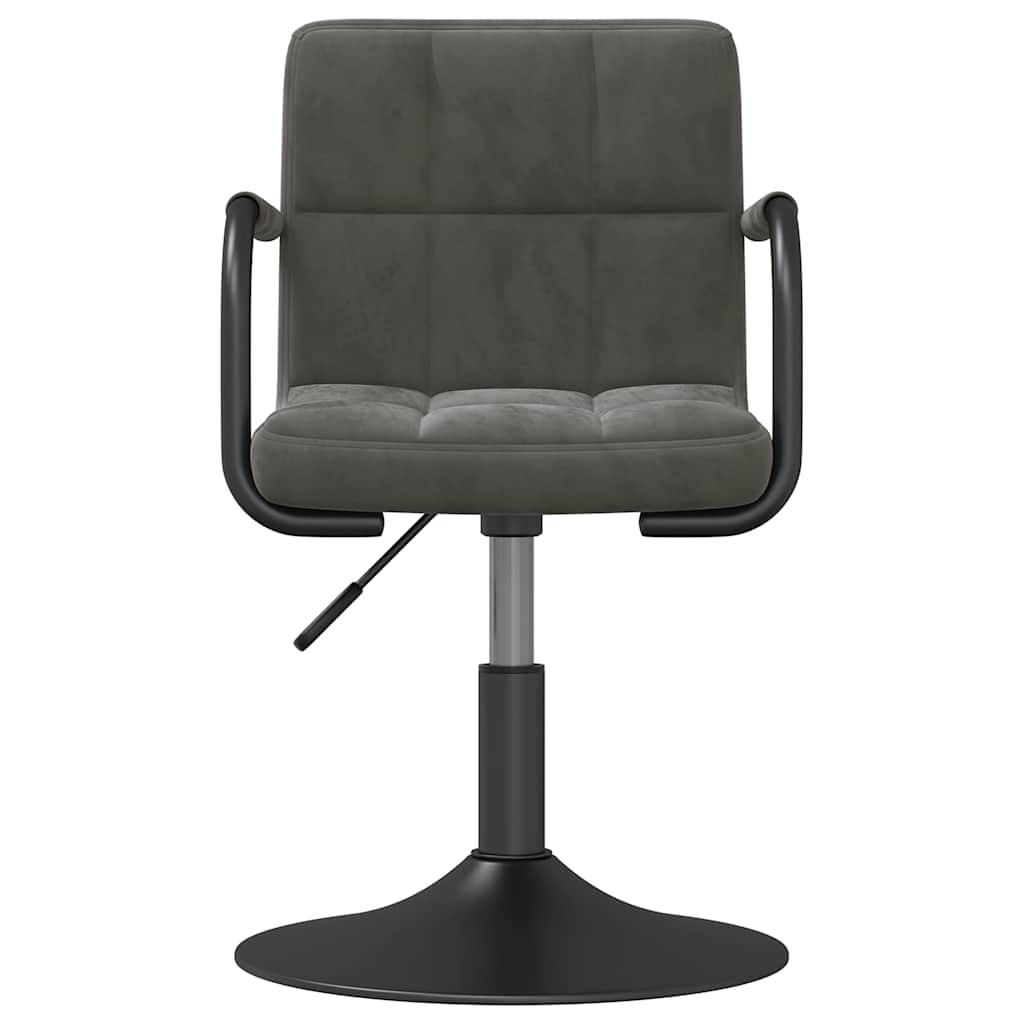 Chaises pivotantes à manger lot de 6 gris foncé velours