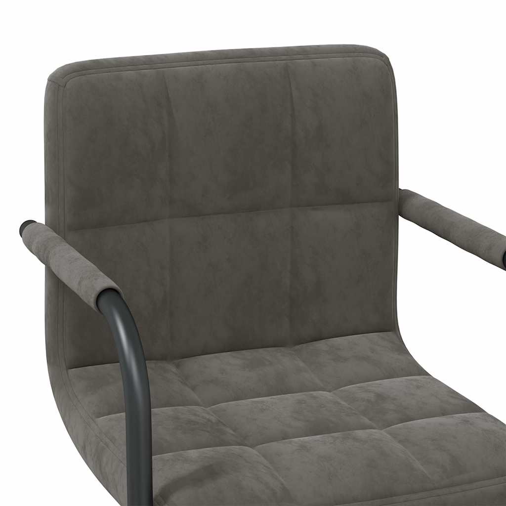 Chaises pivotantes à manger lot de 6 gris foncé velours
