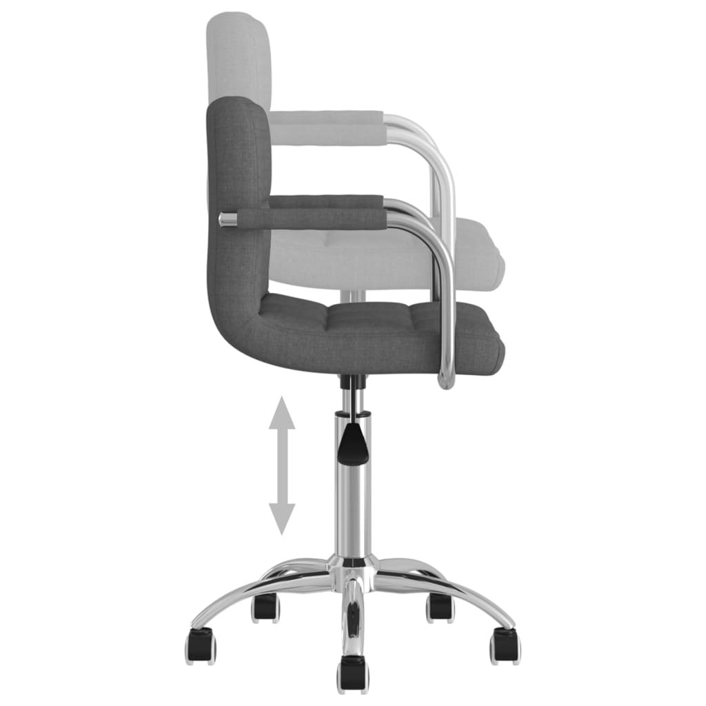 Chaise pivotante de salle à manger Gris foncé Tissu - XIOS