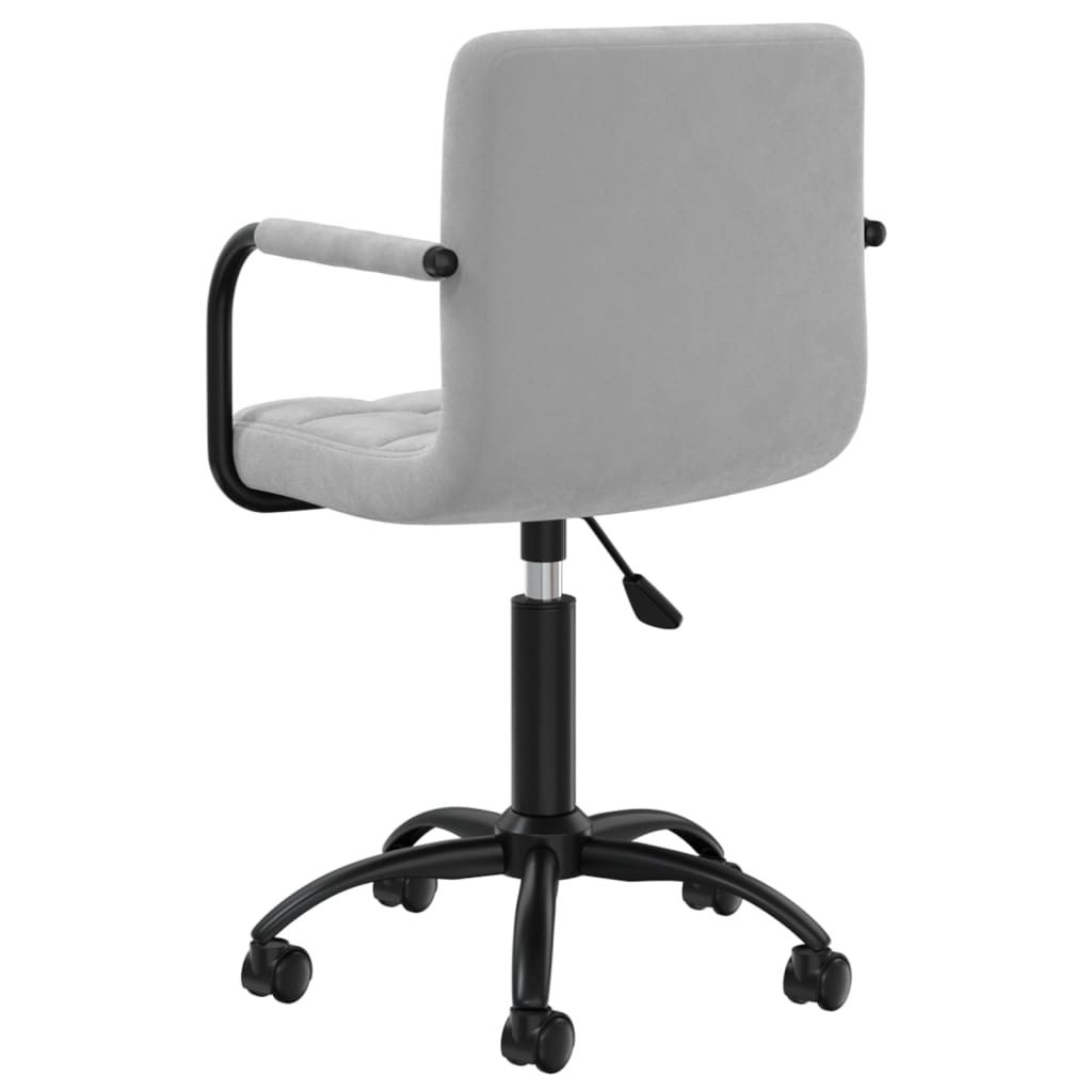 Chaises pivotantes à manger lot de 4 gris clair velours - XIOS
