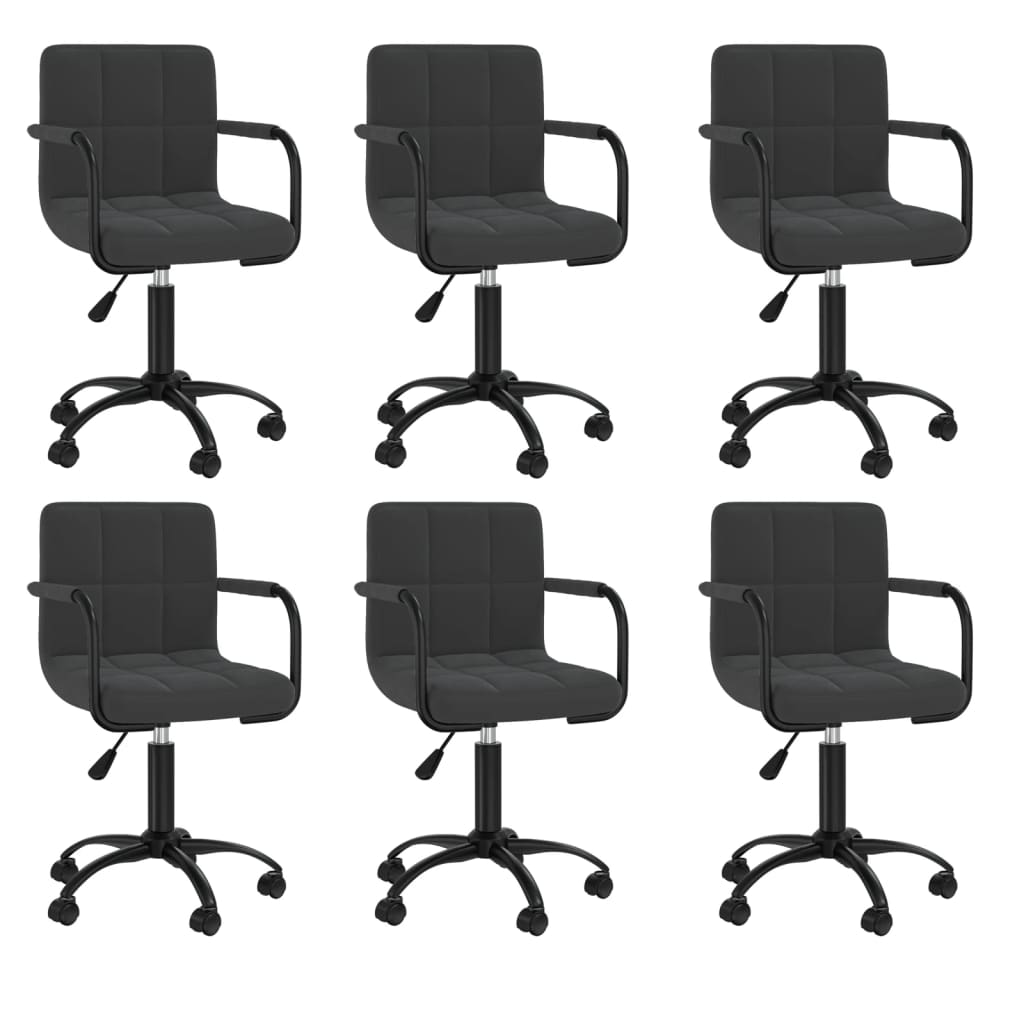 Chaises pivotantes à manger lot de 6 noir velours - XIOS