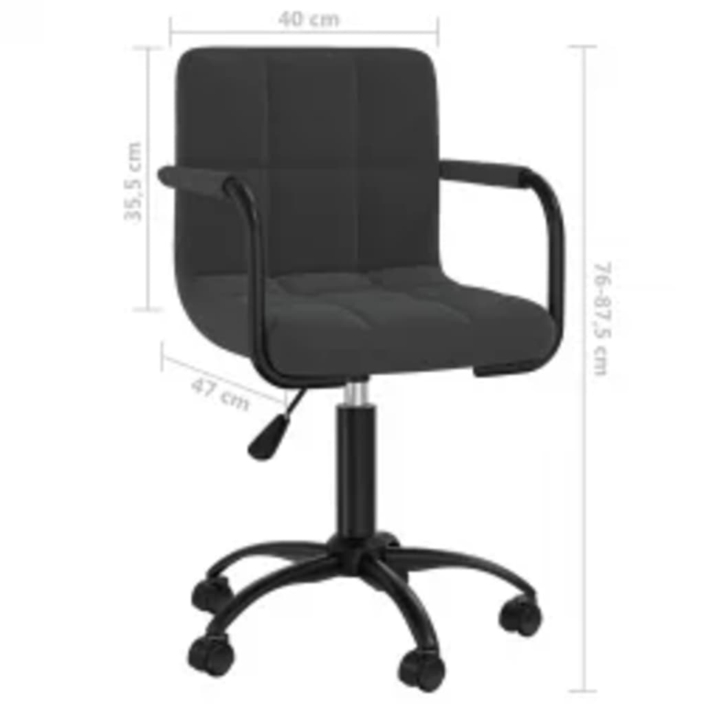 Chaises pivotantes à manger lot de 6 noir velours - XIOS