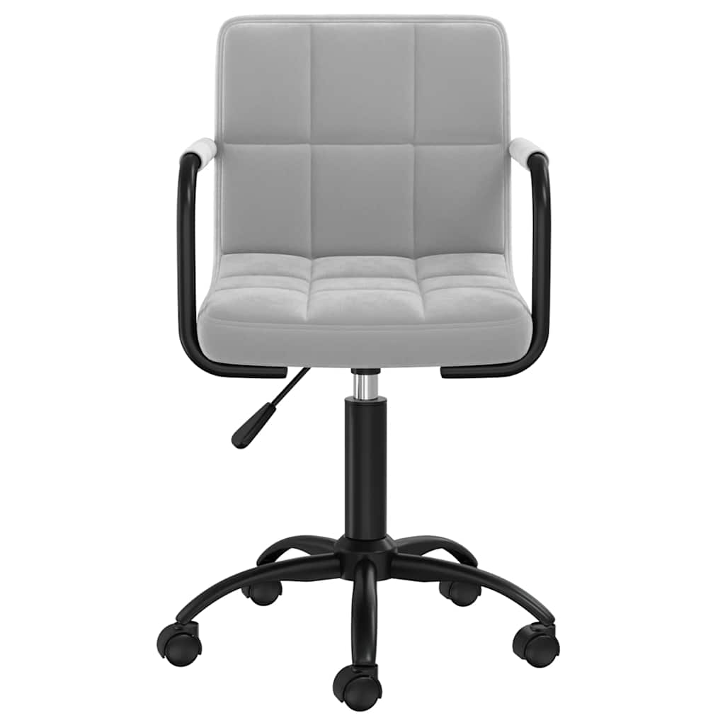 Chaises pivotantes à manger lot de 6 gris clair velours - XIOS