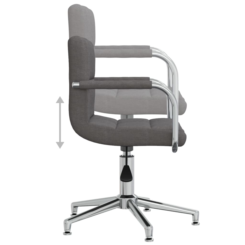 Chaise pivotante de salle à manger Gris foncé Tissu - XIOS