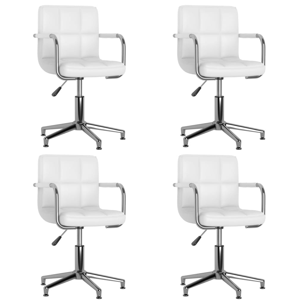 Chaises pivotantes à manger lot de 4 blanc similicuir - XIOS