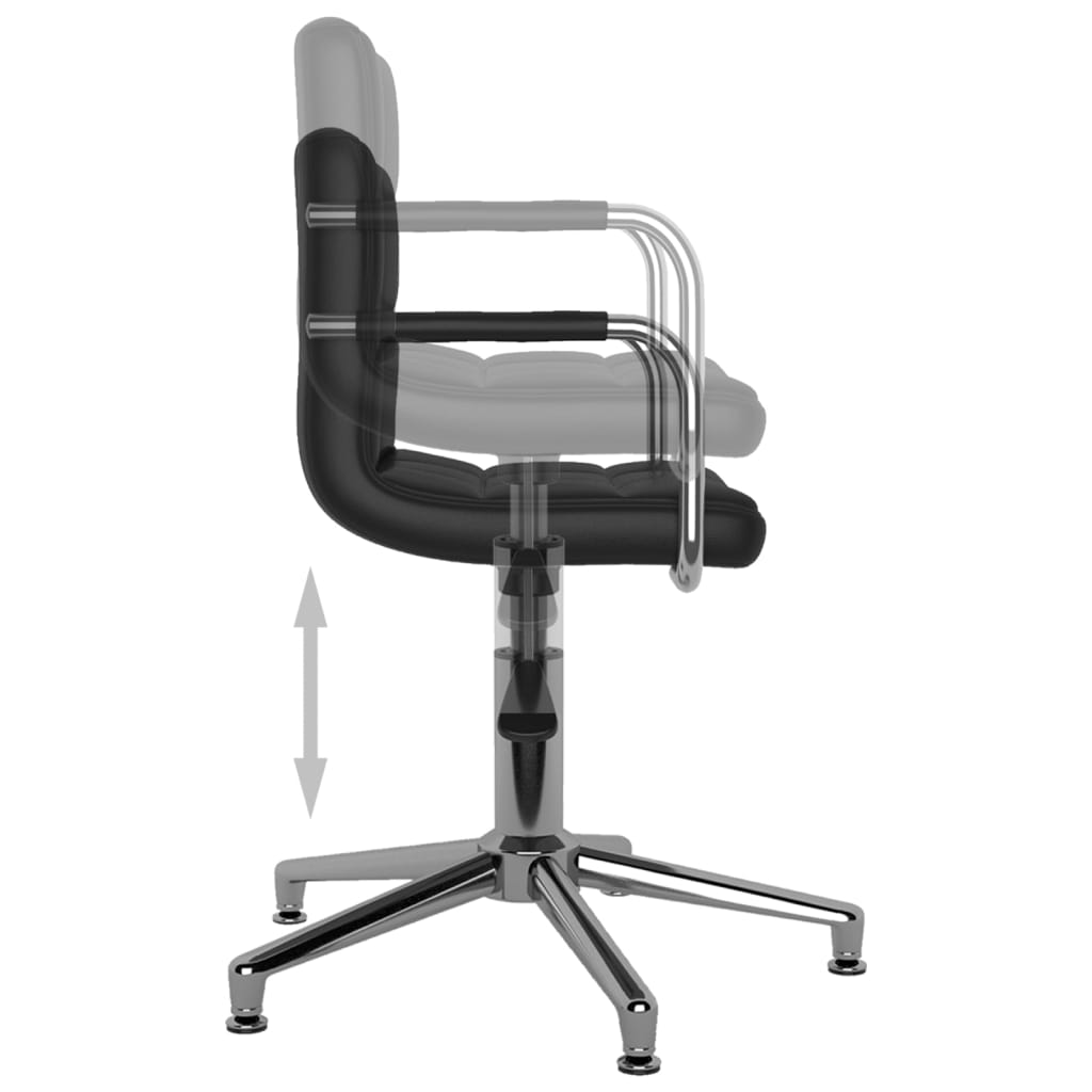 Chaises à manger pivotantes lot de 4 noir similicuir - XIOS