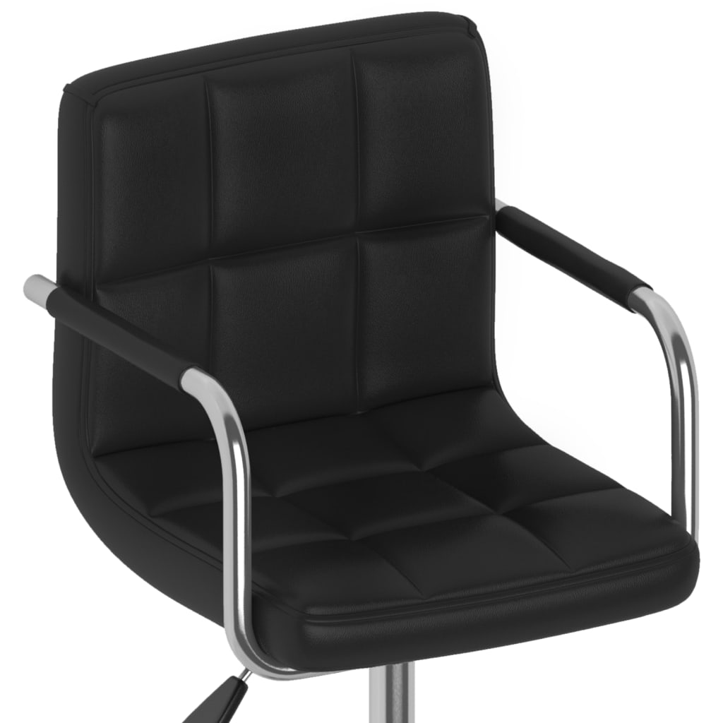 Chaises à manger pivotantes lot de 4 noir similicuir - XIOS