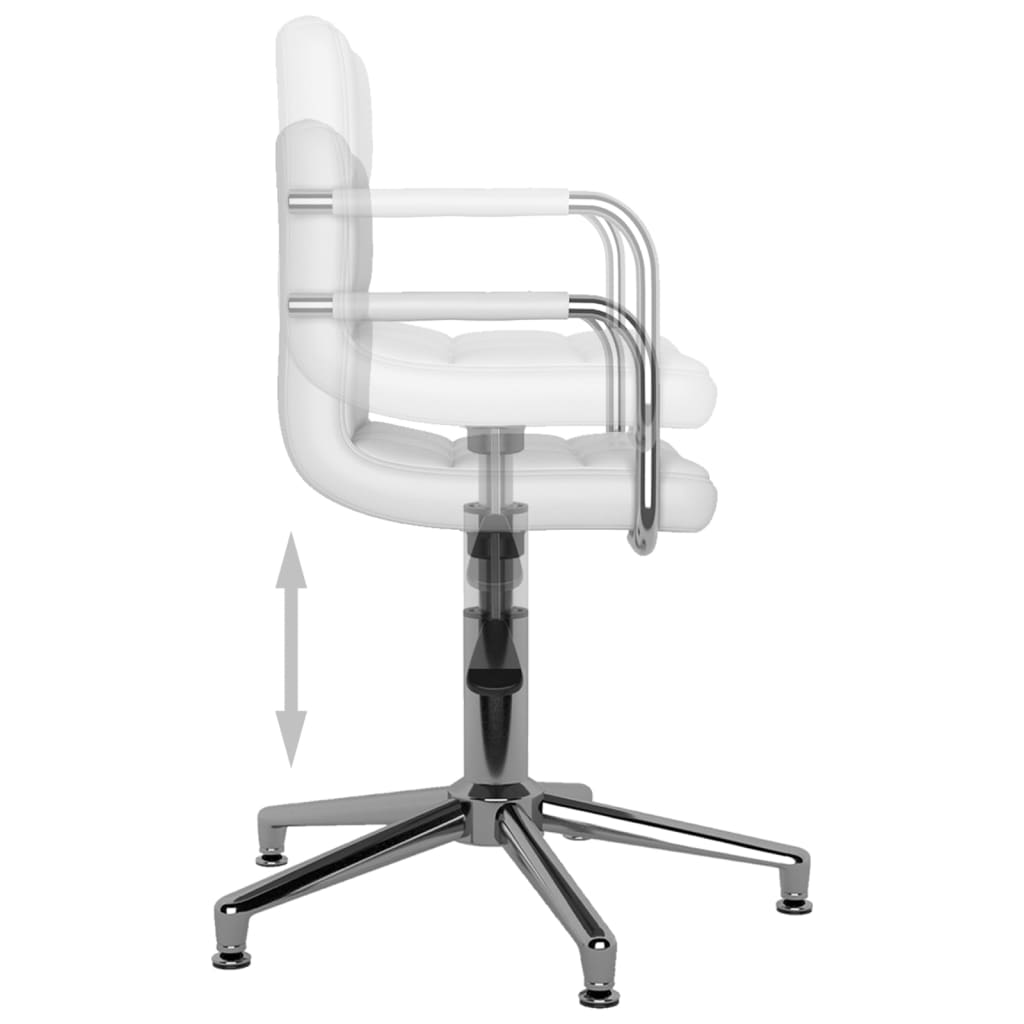 Chaise pivotante de salle à manger Blanc Similicuir - XIOS