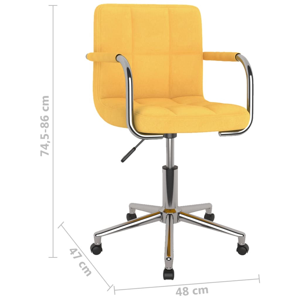 Chaise pivotante de salle à manger Jaune moutarde Tissu - XIOS