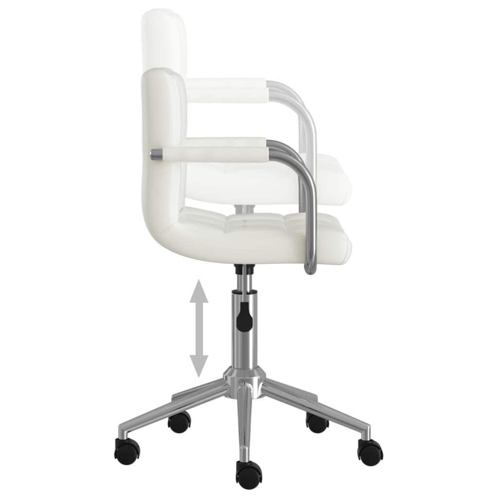 Chaise pivotante de salle à manger Blanc Similicuir - XIOS