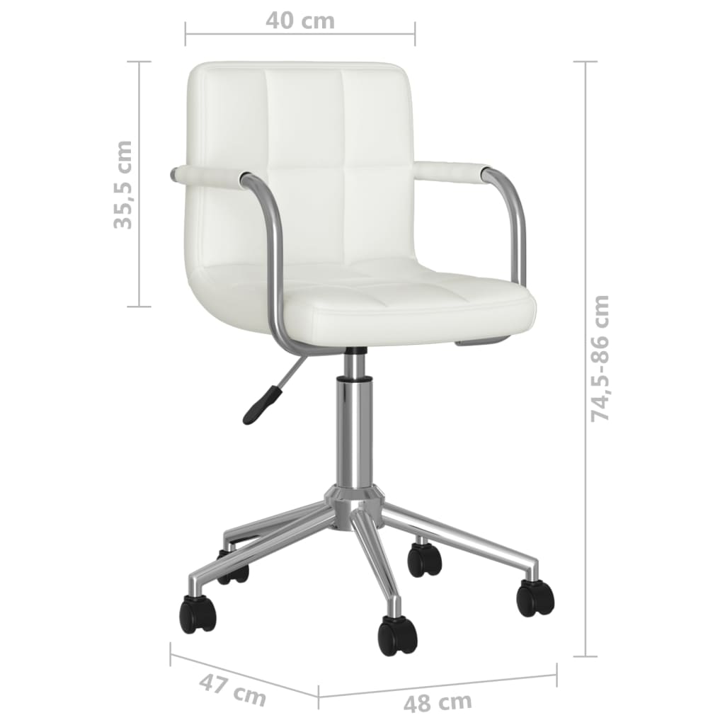 Chaise pivotante de salle à manger Blanc Similicuir - XIOS