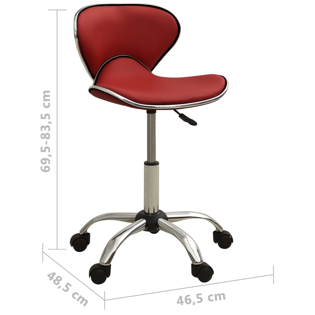 Chaise de bureau Rouge bordeaux Similicuir - XIOS