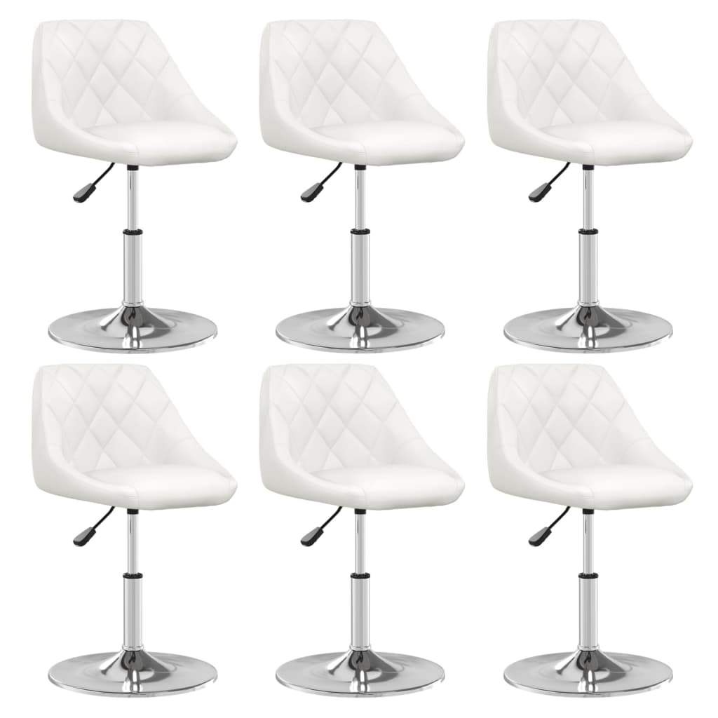 Chaises à manger lot de 6 blanc similicuir - XIOS