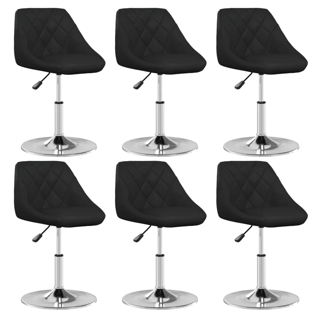 Chaises à manger lot de 6 noir similicuir - XIOS