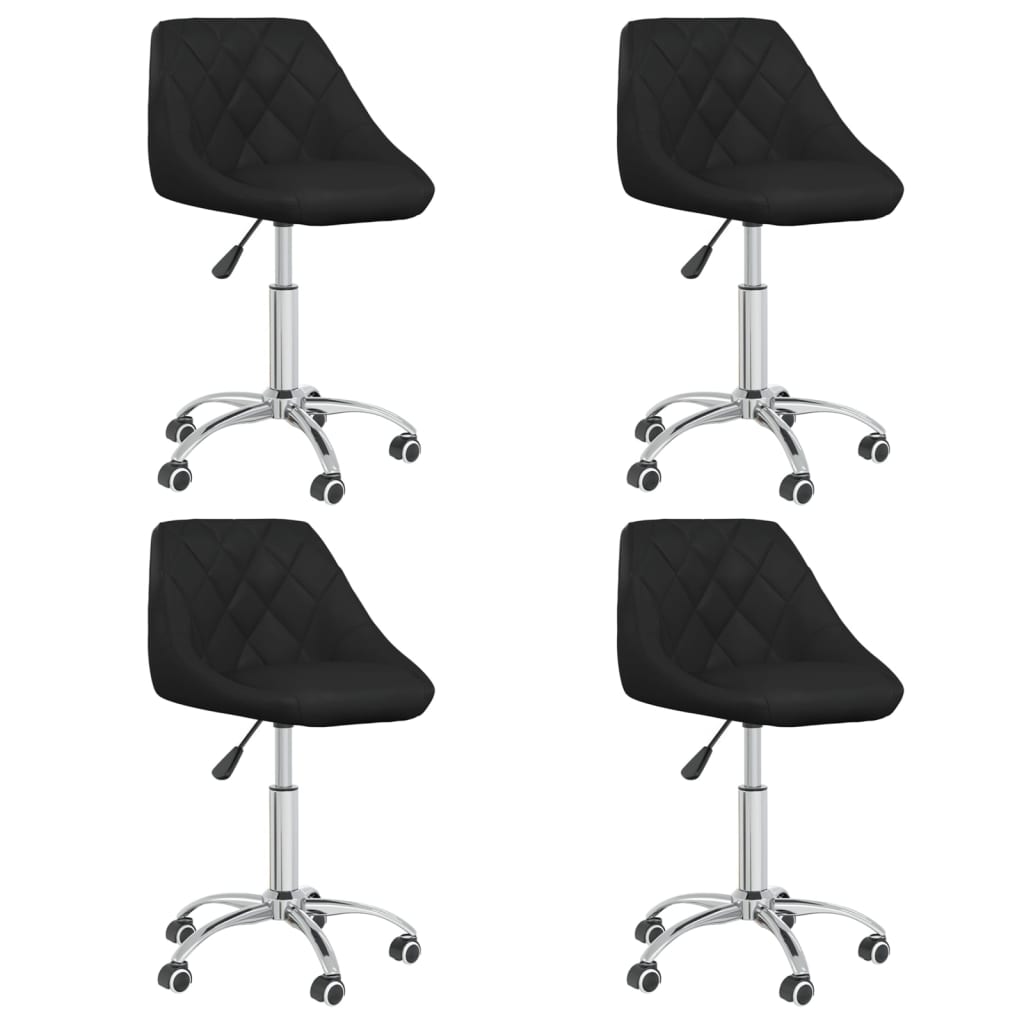 Chaises pivotantes à manger lot de 4 Noir Similicuir - XIOS