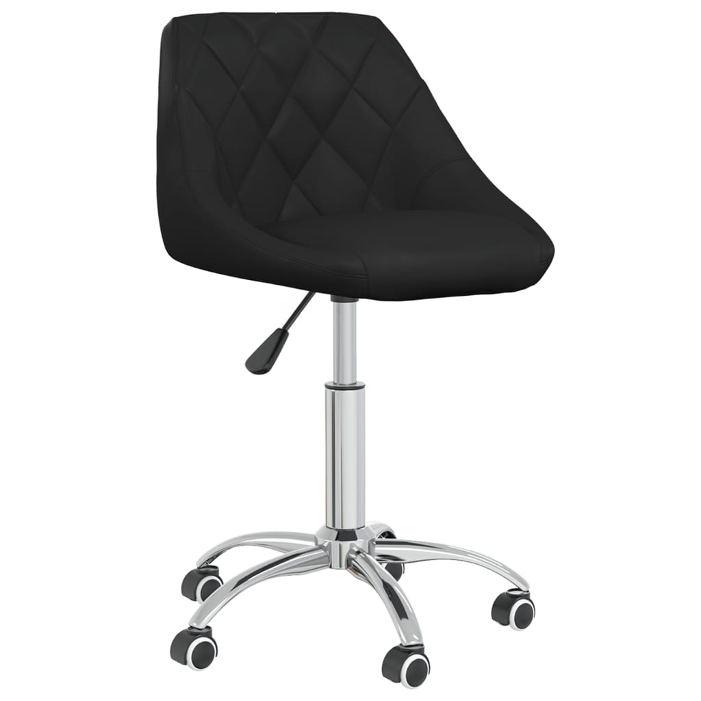 Chaises pivotantes à manger lot de 6 noir similicuir - XIOS