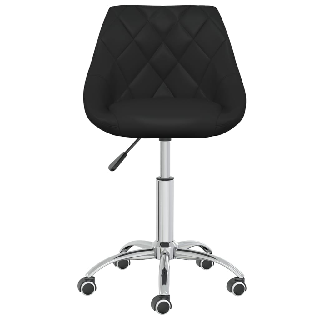 Chaises pivotantes à manger lot de 6 noir similicuir - XIOS