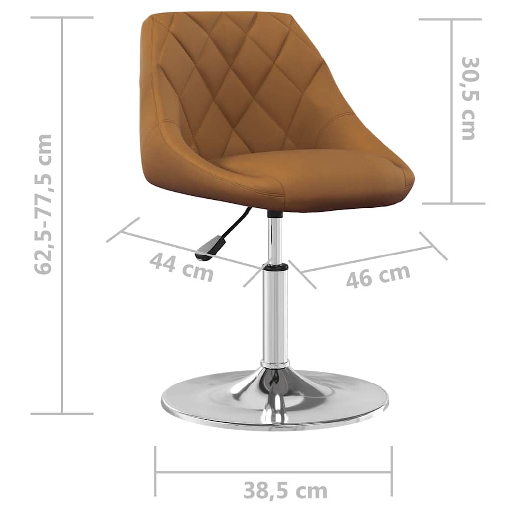Chaises à manger pivotantes lot de 4 Marron Velours - XIOS