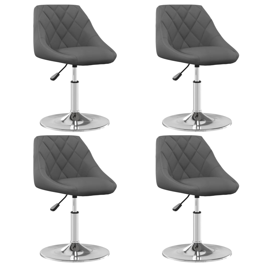 Chaises pivotantes à manger lot de 4 Gris foncé Velours - XIOS