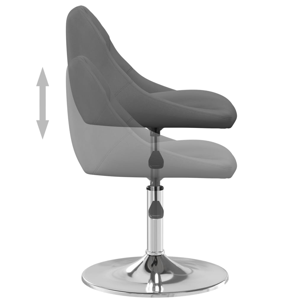 Chaises pivotantes à manger lot de 4 Gris foncé Velours - XIOS