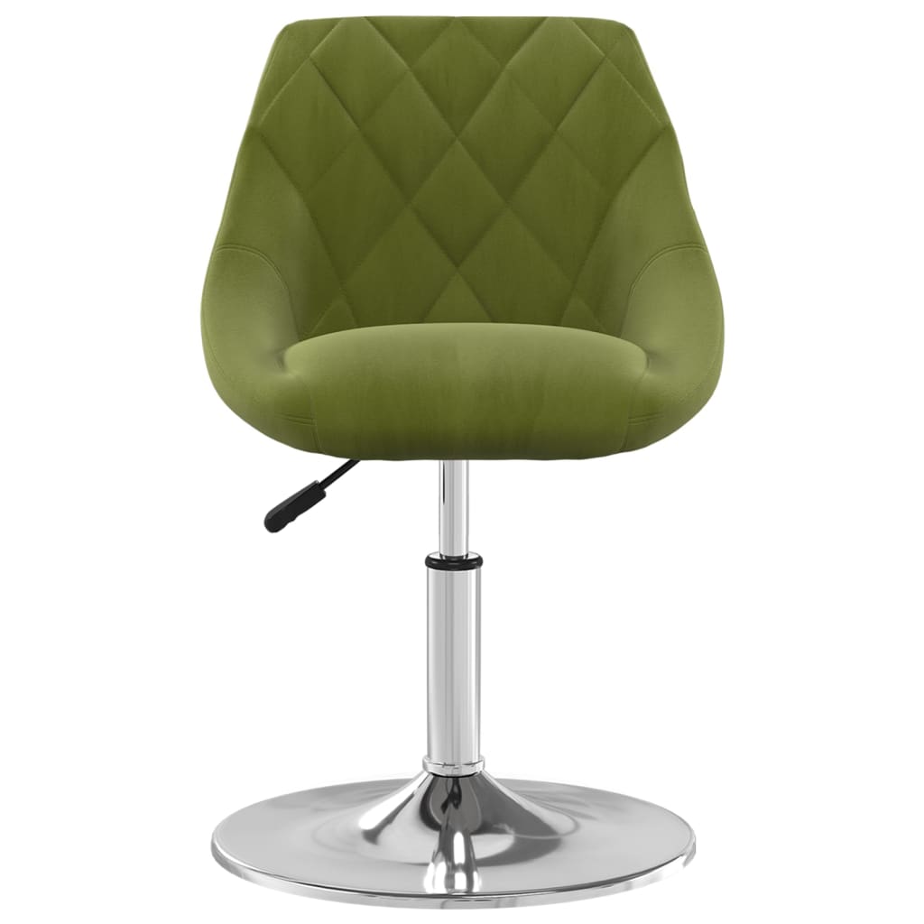 Chaises pivotantes à manger lot de 4 vert clair velours - XIOS