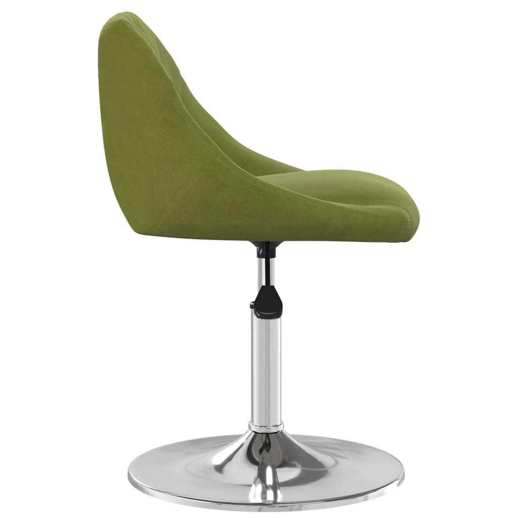 Chaises pivotantes à manger lot de 4 vert clair velours - XIOS