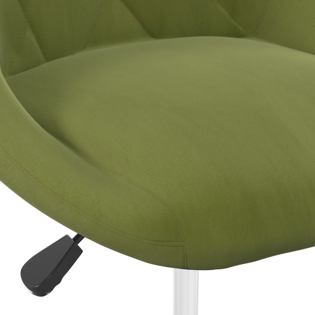 Chaises pivotantes à manger lot de 4 vert clair velours - XIOS
