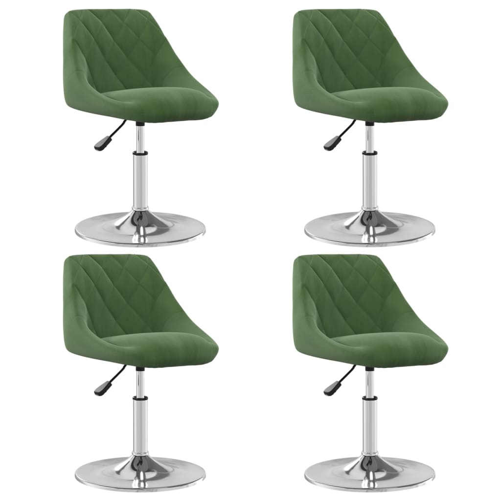 Chaises pivotantes à manger lot de 4 Vert foncé Velours - XIOS