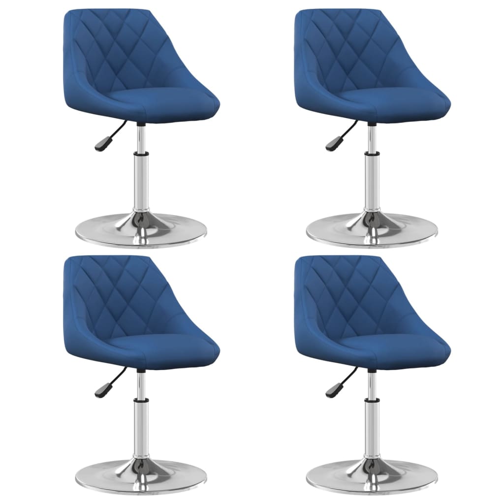 Chaises pivotantes à manger lot de 4 Bleu Velours - XIOS