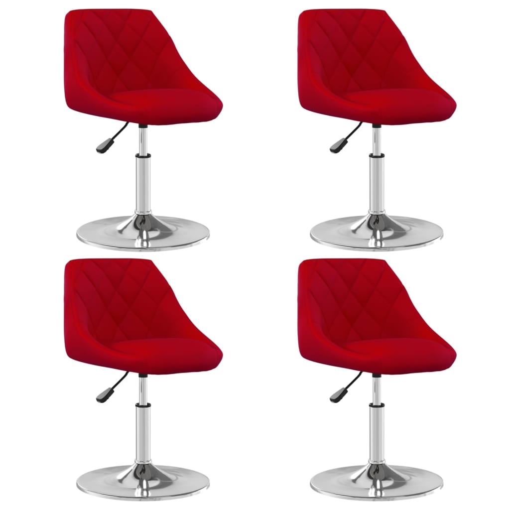Chaises à manger pivotantes lot de 4 Rouge bordeaux Velours - XIOS