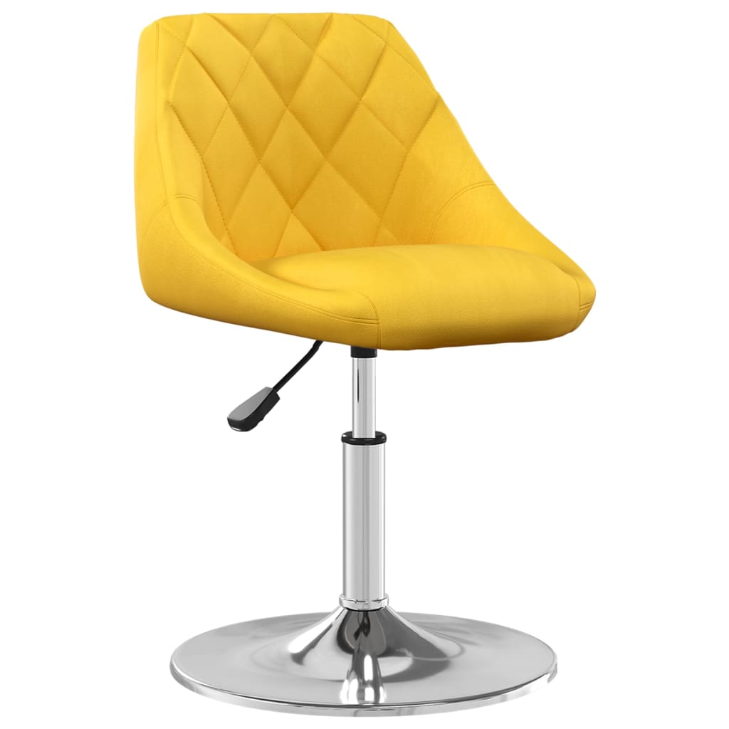 Chaises pivotantes à manger lot de 4 jaune moutarde velours - XIOS
