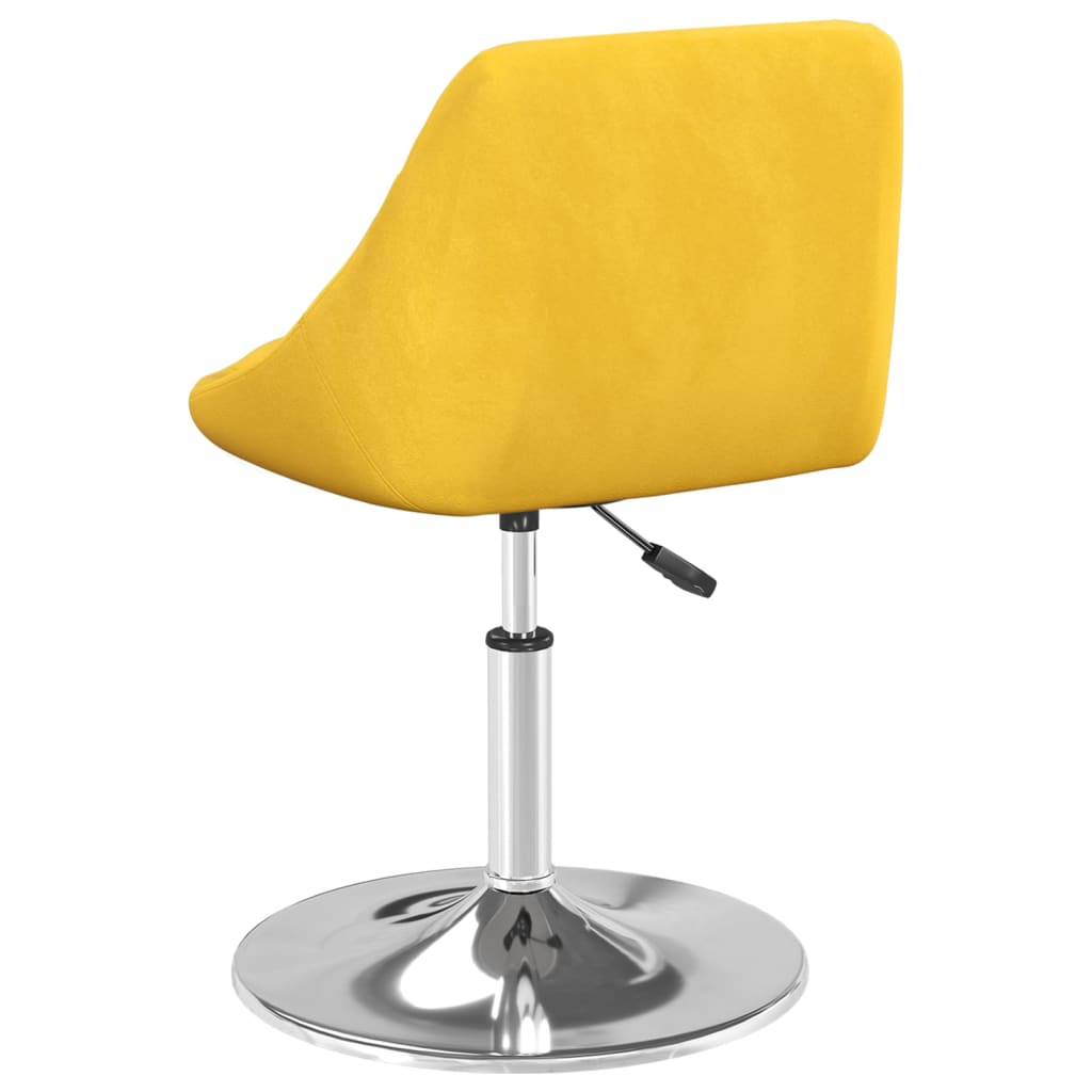 Chaises pivotantes à manger lot de 4 jaune moutarde velours - XIOS