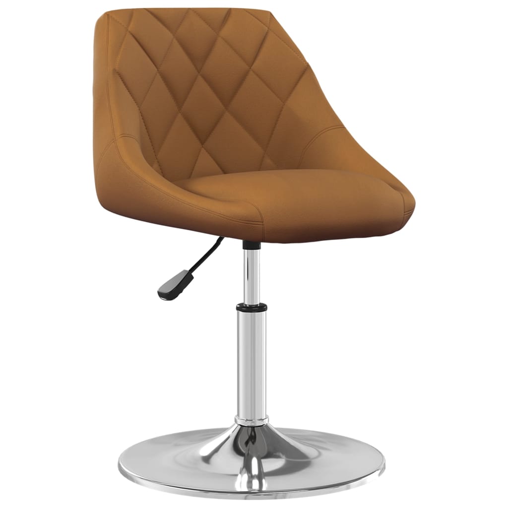 Chaises pivotantes à manger lot de 6 Marron Velours - XIOS