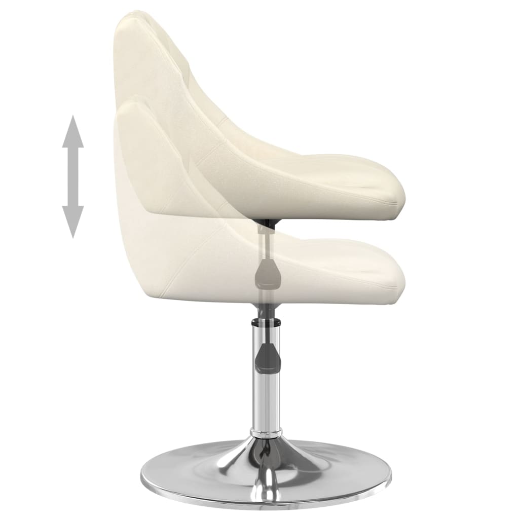 Chaises pivotantes à manger lot de 6 Crème Velours - XIOS