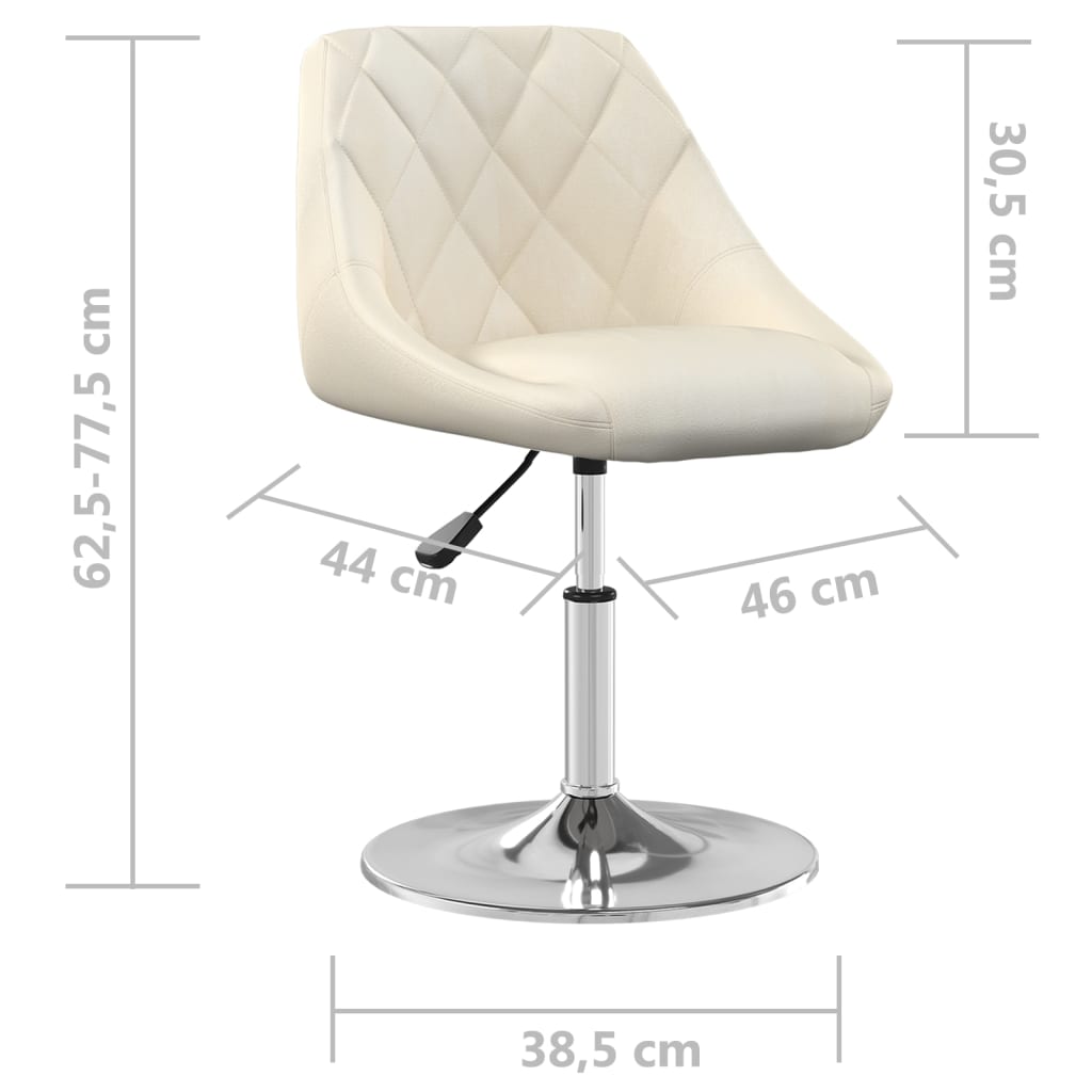 Chaises pivotantes à manger lot de 6 Crème Velours - XIOS