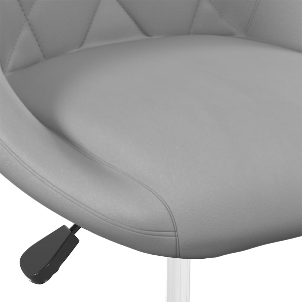Chaises pivotantes à manger lot de 6 Gris clair Velours - XIOS
