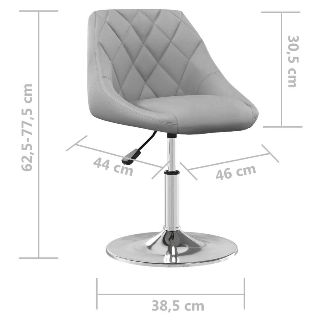 Chaises pivotantes à manger lot de 6 Gris clair Velours - XIOS