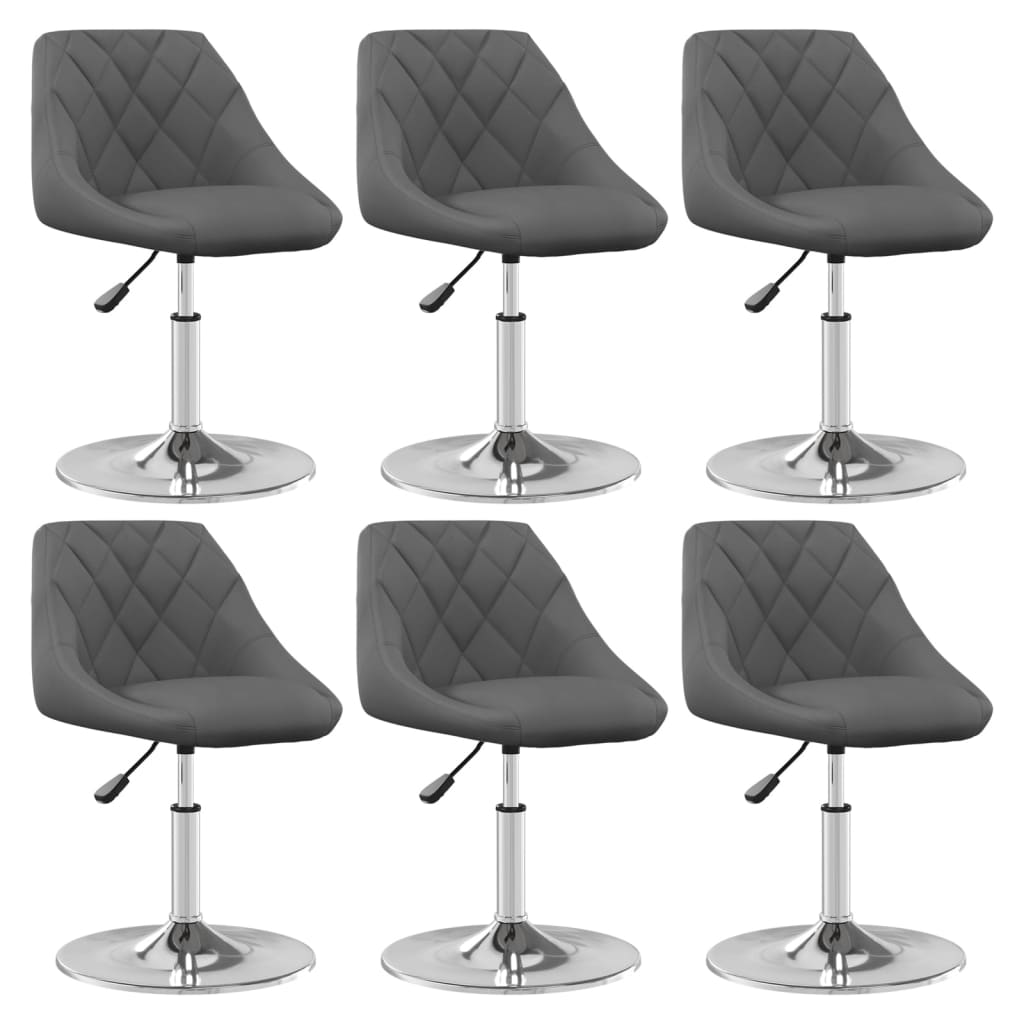 Chaises pivotantes à manger lot de 6 Gris foncé Velours - XIOS