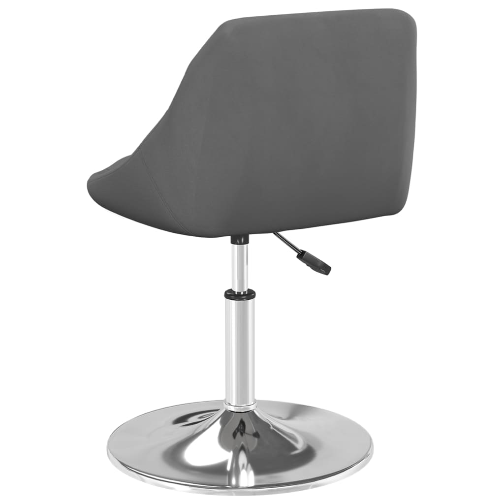 Chaises pivotantes à manger lot de 6 Gris foncé Velours - XIOS