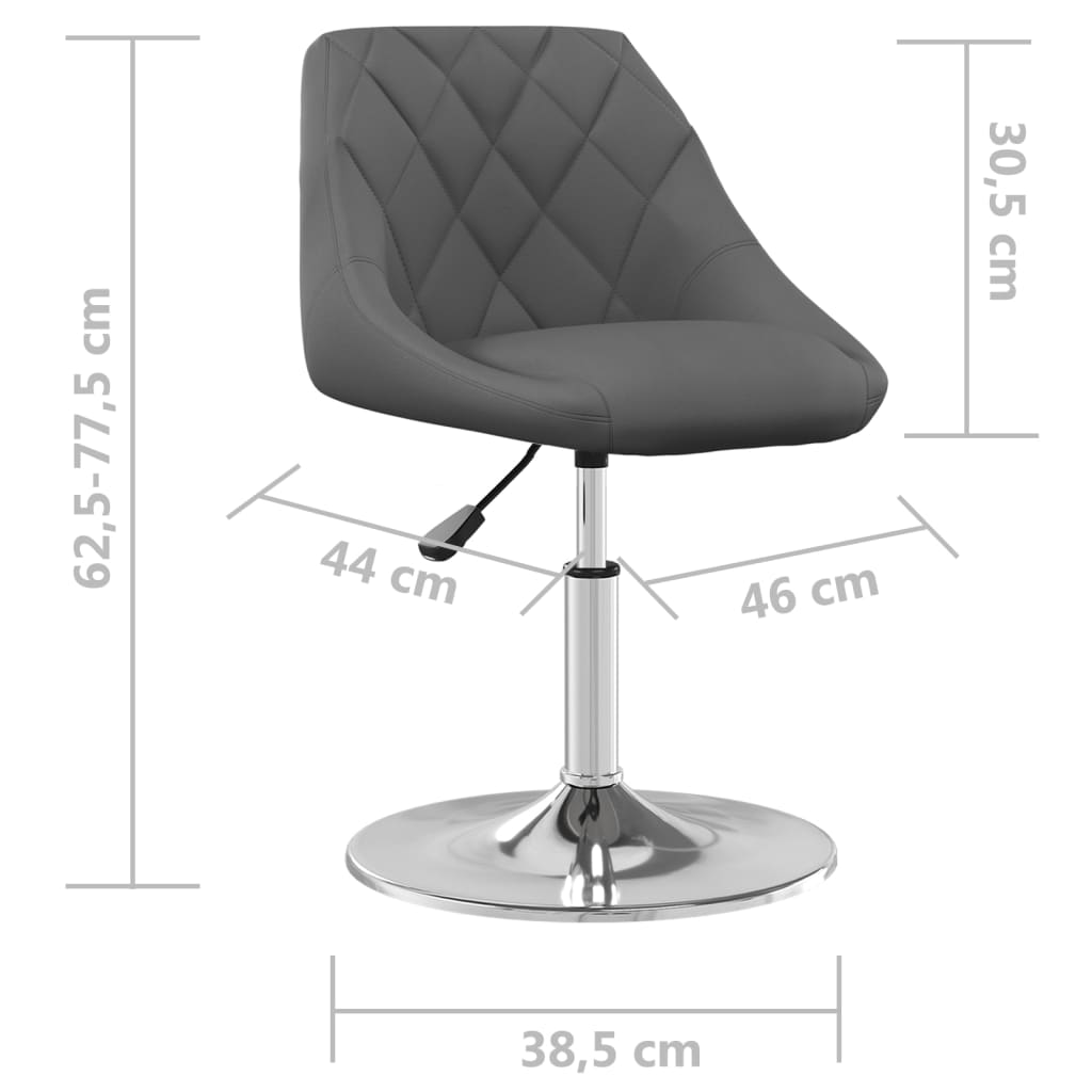 Chaises pivotantes à manger lot de 6 Gris foncé Velours - XIOS