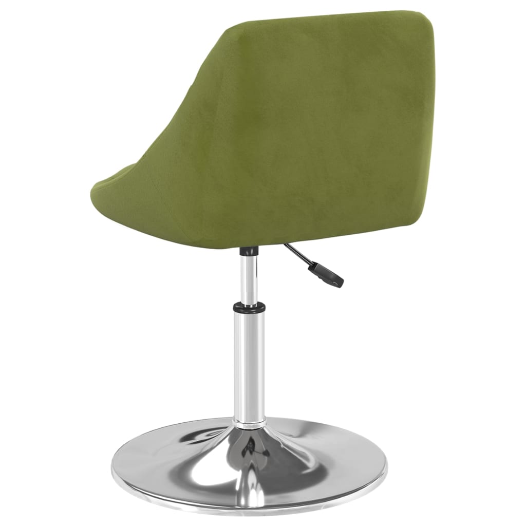 Chaises pivotantes à manger lot de 6 vert clair velours - XIOS
