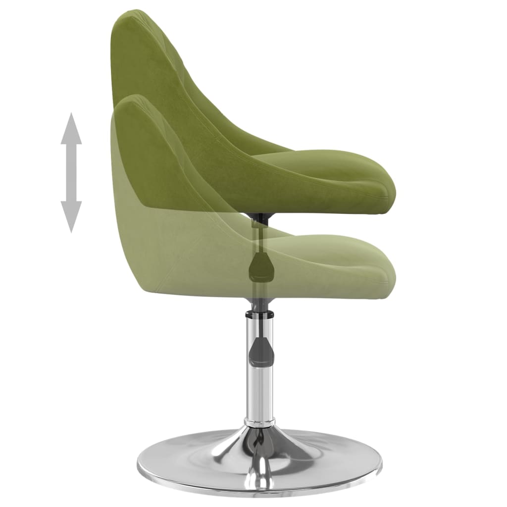 Chaises pivotantes à manger lot de 6 vert clair velours - XIOS