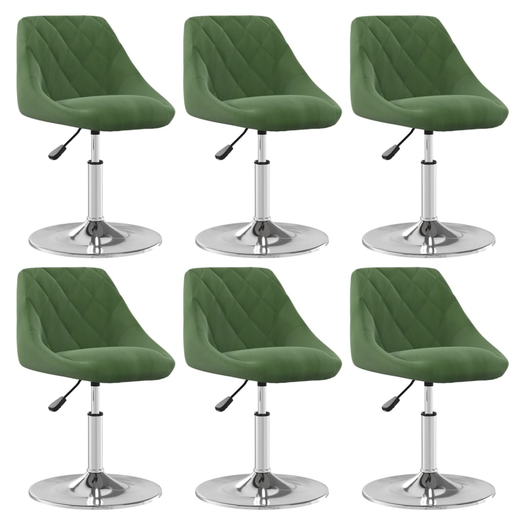 Chaises pivotantes à manger lot de 6 Vert foncé Velours - XIOS
