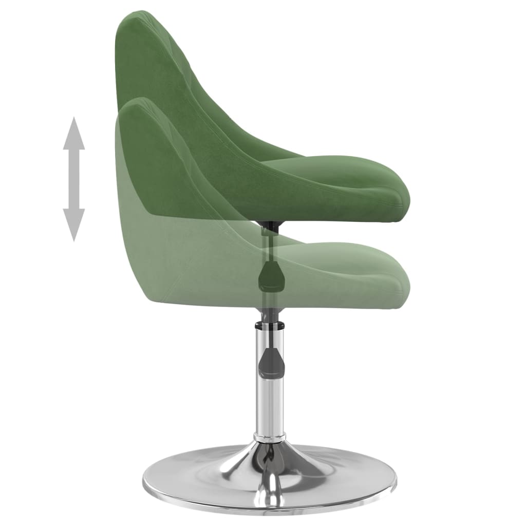 Chaises pivotantes à manger lot de 6 Vert foncé Velours - XIOS