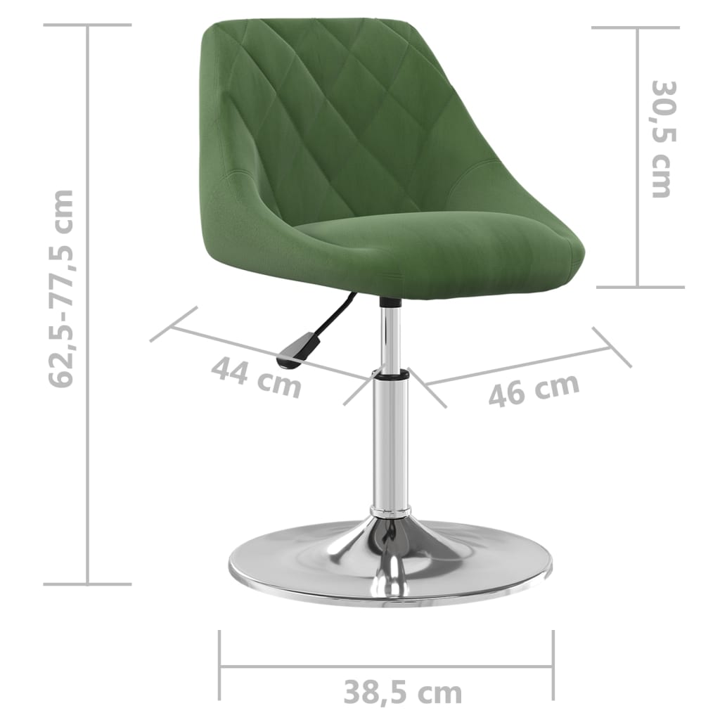 Chaises pivotantes à manger lot de 6 Vert foncé Velours - XIOS